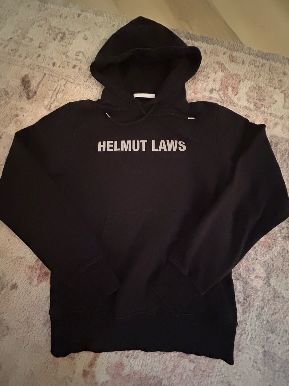 Helmut Lang Helmut Laws Black Graphic Hoodie | Rare 2019